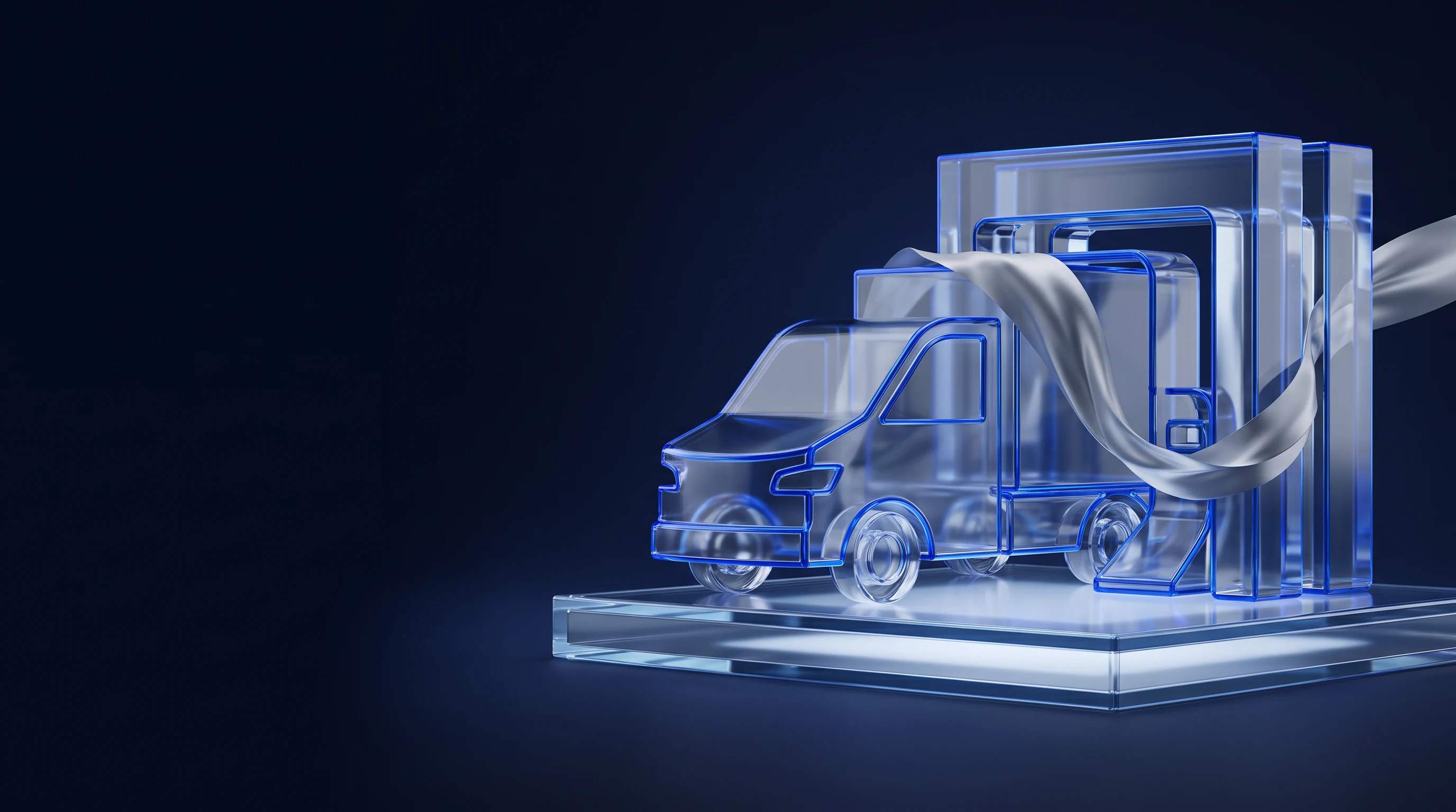 Glass commercial van representing vehicle and equipment financing